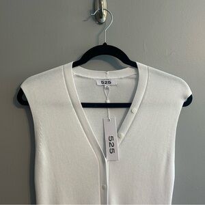 Revolve x 525 America Ivory Sleeveless Cardigan/Duster